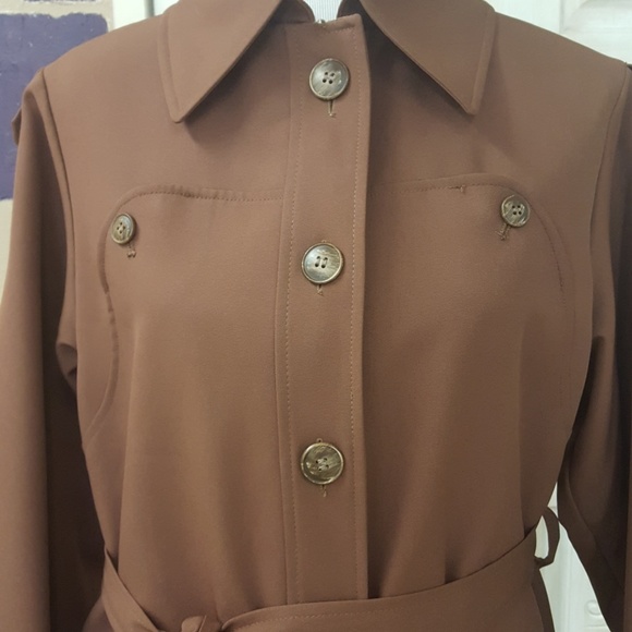 Vintage chocolate trench coat - Picture 2 of 6